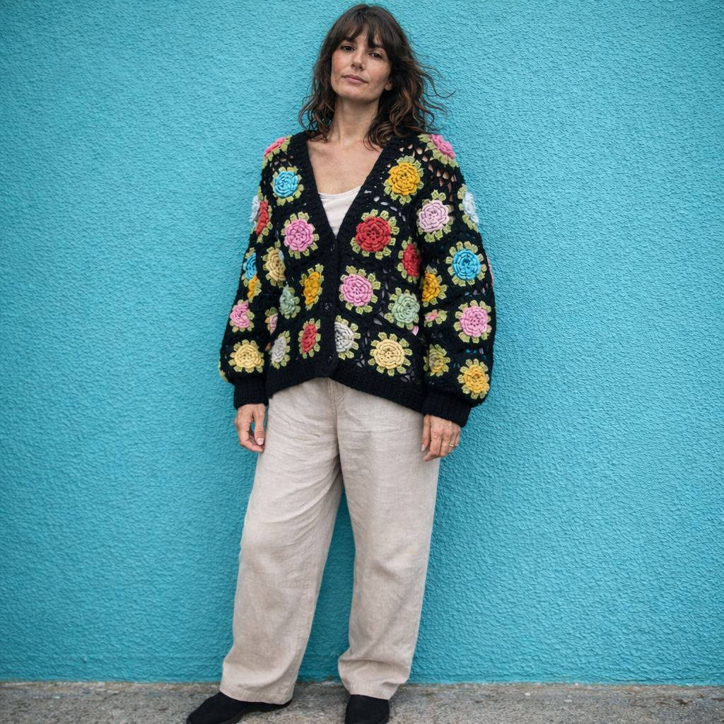 Cardigan Noir Coloré