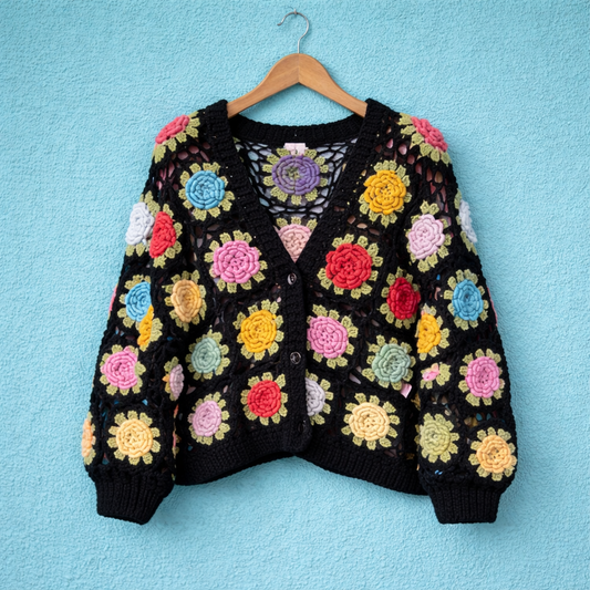 Cardigan Noir Coloré