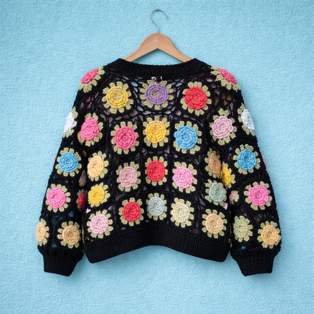 Cardigan Noir Coloré